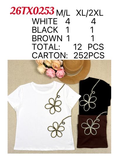 Camiseta bordado floral en cordón 2