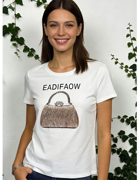 camiseta bolsa brilhante