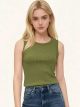 Ribbed sleeveless basic tank top