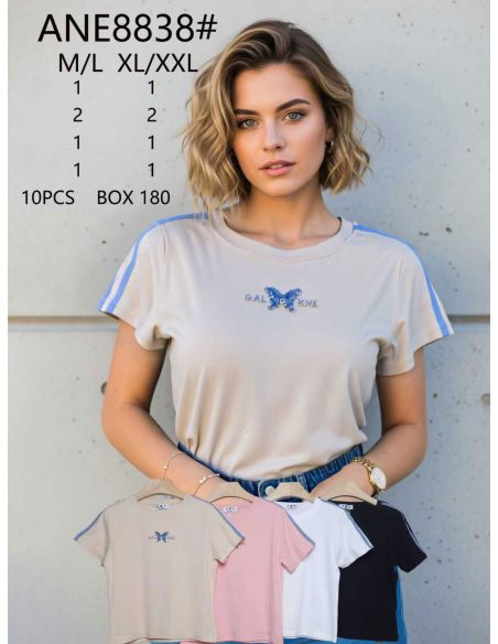 maglietta con farfalla di strass