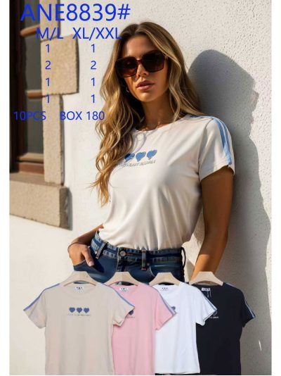 Camiseta corazones strass 2