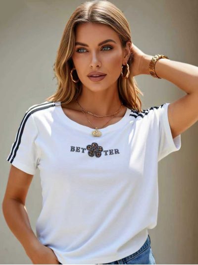 Camiseta better strass bandas en mangas