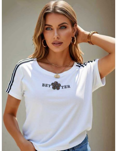 Camiseta better strass bandas en mangas