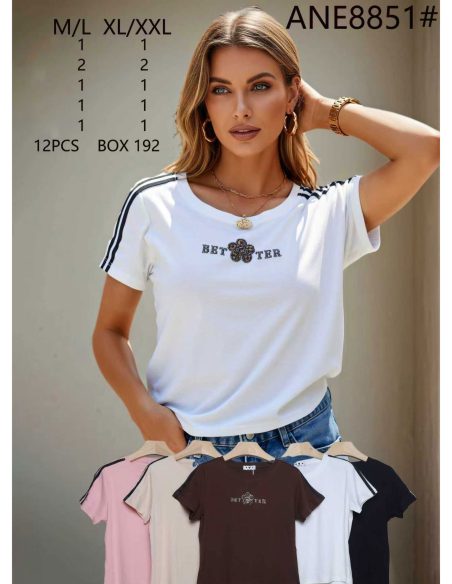 Camiseta better strass bandas en mangas