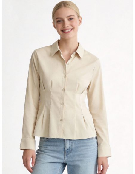 Chemise cintrée à pinces, manches longues