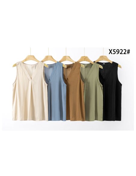 Haut à col en V à effet soie