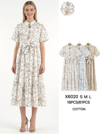 Vestido camisero estampado floral cinturón 2