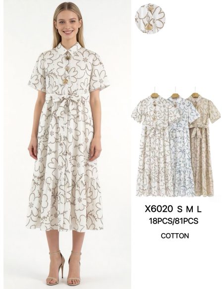 Vestido camisero estampado floral cinturón