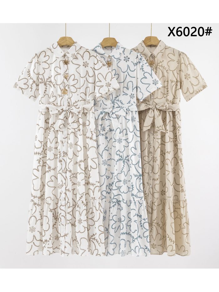 Vestido camisero estampado floral cinturón