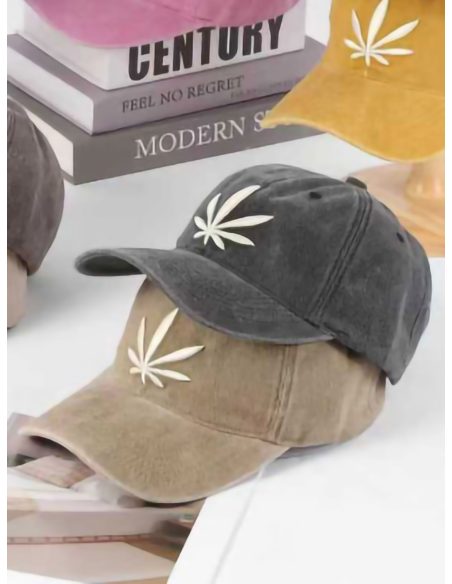 Denim cap with embroidered leaf | BF-JP-6046 | B2B