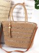 Bolso de mano rafia calada con borla