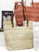 Bolso tote de rafia con asas largas