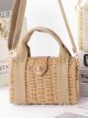 Bolso tote mini de rafia con asa y bandolera