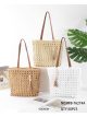Bolso tote de rafia calada con borla y conchas