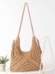 Bolso hobo de crochet con borlas laterales