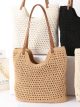 Bolso tote crochet con asas efecto piel