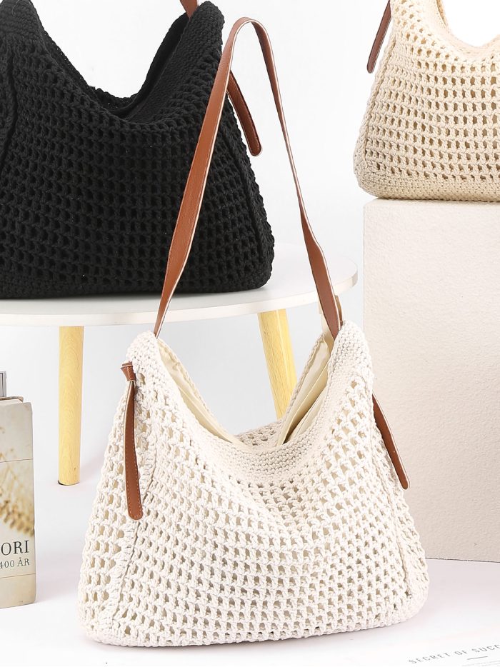 Bolso hobo crochet con asa larga
