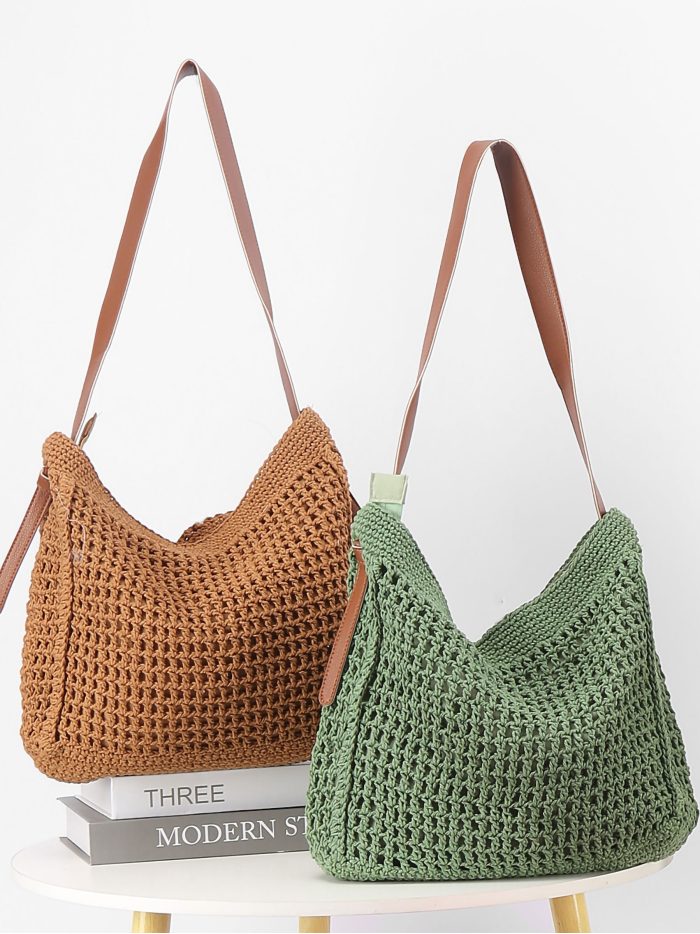 Bolso hobo crochet con asa larga