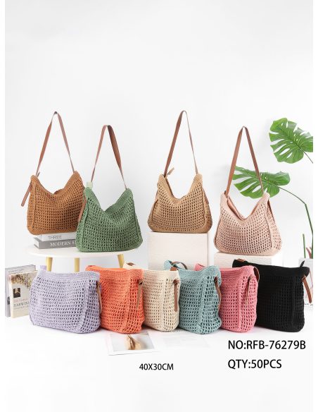 Bolso hobo crochet con asa larga
