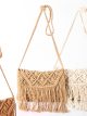 Borsa a tracolla in macramè con frange