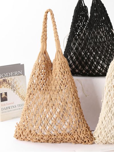 Bolso tote de red macramé
