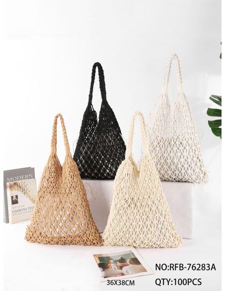 Bolsa de rede de macramê