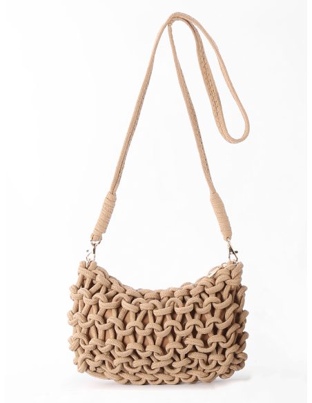 Bolso bandolera de de macramé trenzado