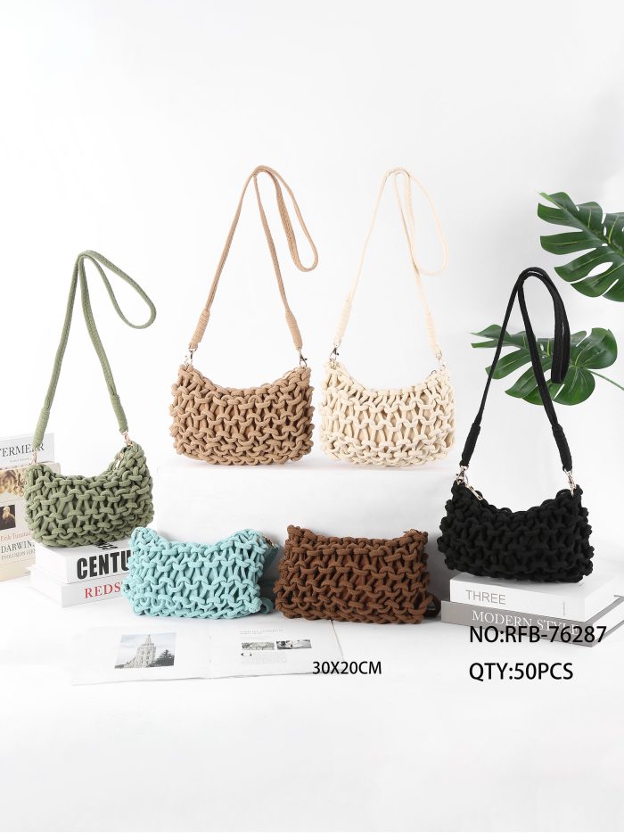 Bolso bandolera de de macramé trenzado