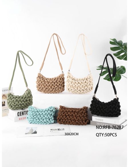 Bolso bandolera de de macramé trenzado