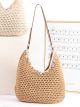 Bolso hobo de crochet con encaje y conchas