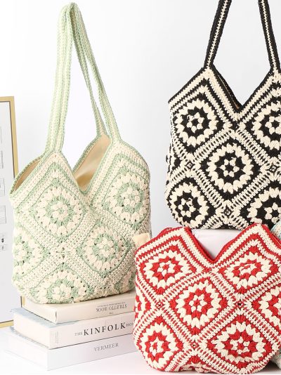 Bolso tote de crochet patchwork