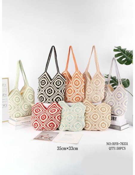 Bolso tote de crochet patchwork