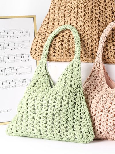 Bolso shopper calado de rafia