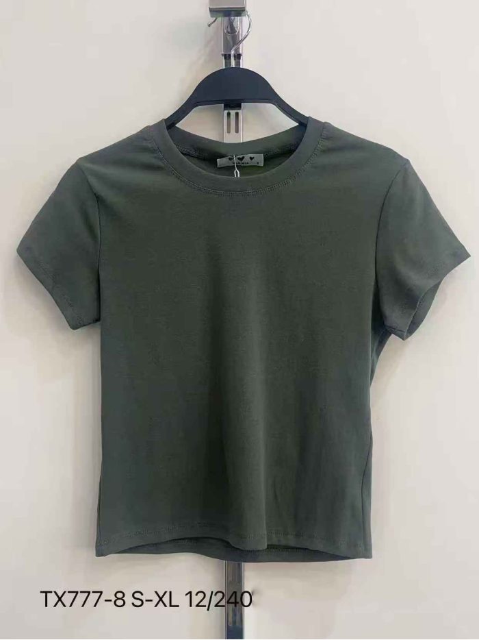 Maglietta basic a coste | JS-TX777 | B2B | Esbeautiful