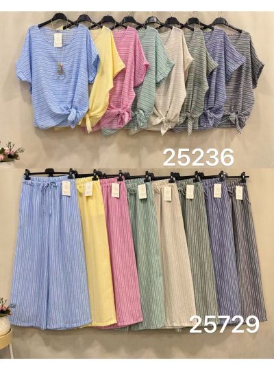 Conjunto rayas: blusa nudos y pantalón 2