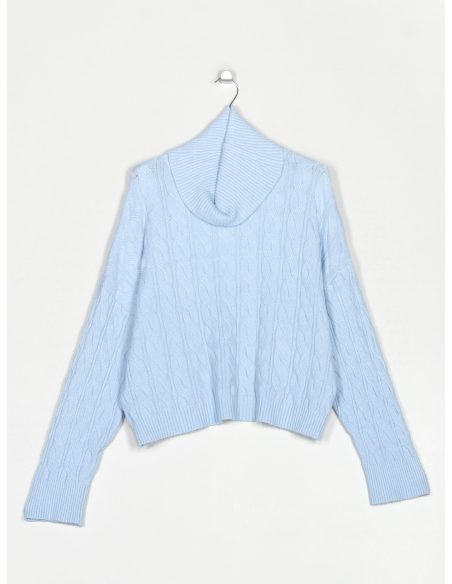 Jersey estructura trenzas cuello vuelto