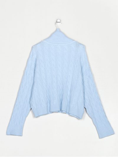 Jersey estructura trenzas cuello vuelto 2