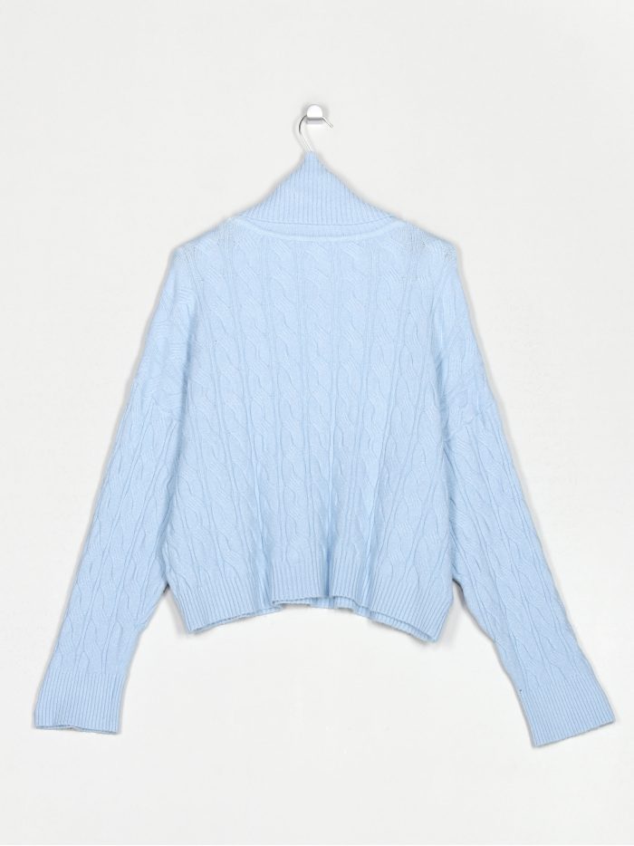 Jersey estructura trenzas cuello vuelto