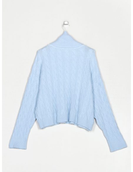 Jersey estructura trenzas cuello vuelto