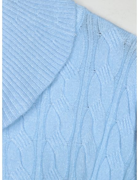 Jersey estructura trenzas cuello vuelto