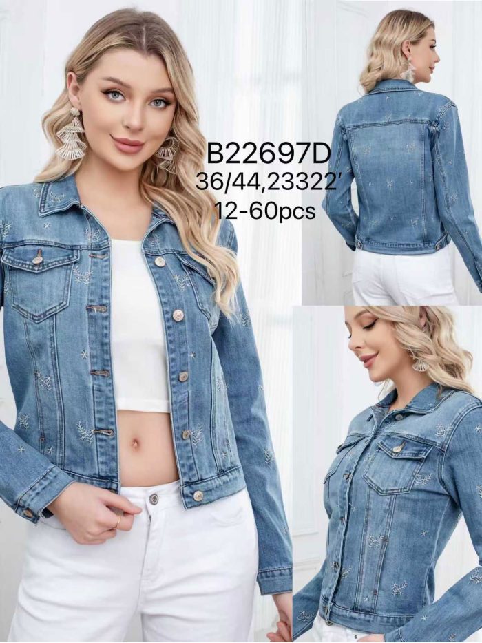 Bestickte Jeansjacke