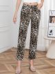 Pantalón denim animal print leopardo
