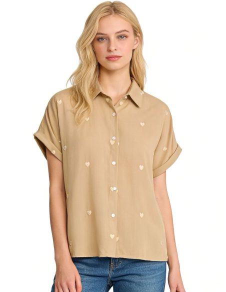 Hemd mit bestickten Mini-Herzen