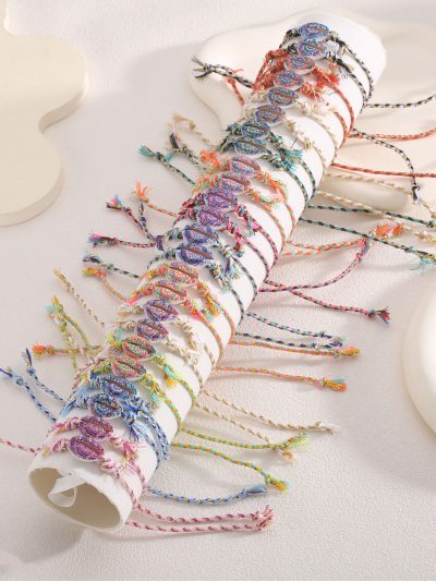 Pack 24 pulseras ajustables concha boho con expositor