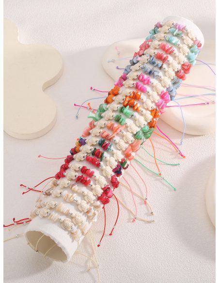 Set di 24 braccialetti regolabili tartaruga marina con espositore