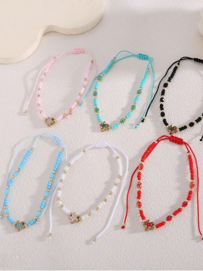 Pack 12 tobilleras ajustables estrella marina dorada 2