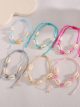 Pack 12 tobilleras ajustables conchas y abalorios
