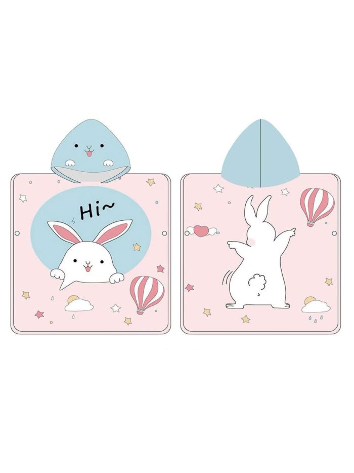 Kinderponcho-Handtuch mit Kapuze und Fantasiemuster