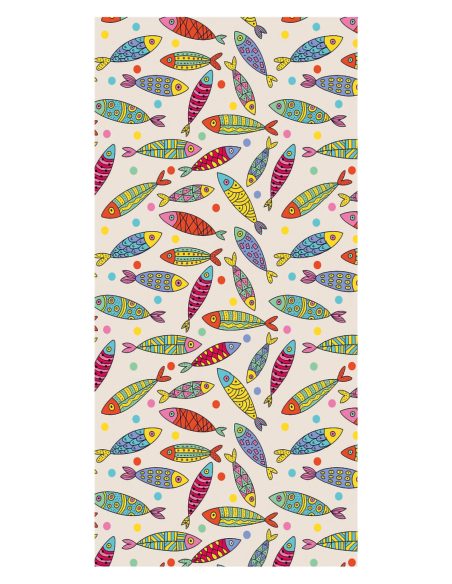 Strandtuch mit mehrfarbigem Fischmuster