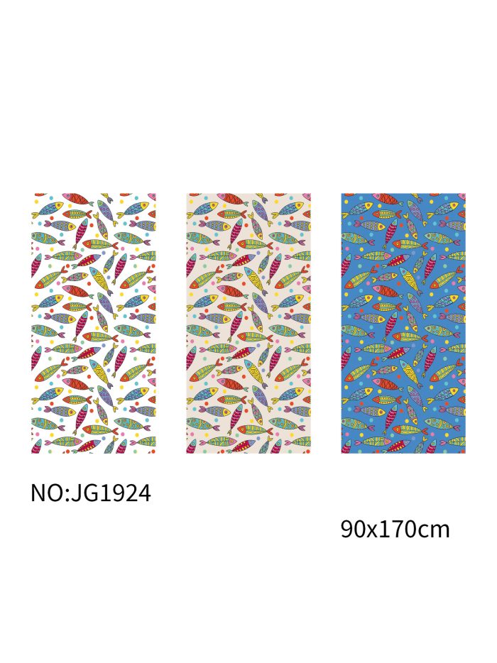 Strandtuch mit mehrfarbigem Fischmuster